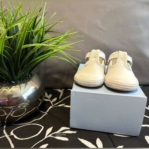 Keds Toe Cap T-Strap White Leather